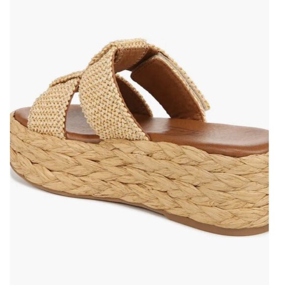 Zodiac Izzy Womens Size 9.5 M Raffia Platform Slide Boho Sandal Adjustable Strap - Picture 3 of 11